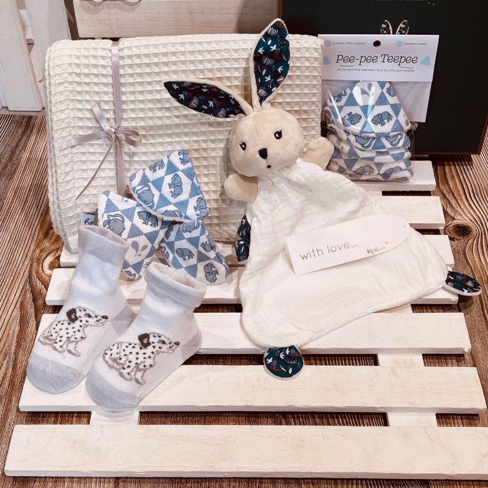 coffret cadeau bébé avec Kaloo doudou pour naissance et shower