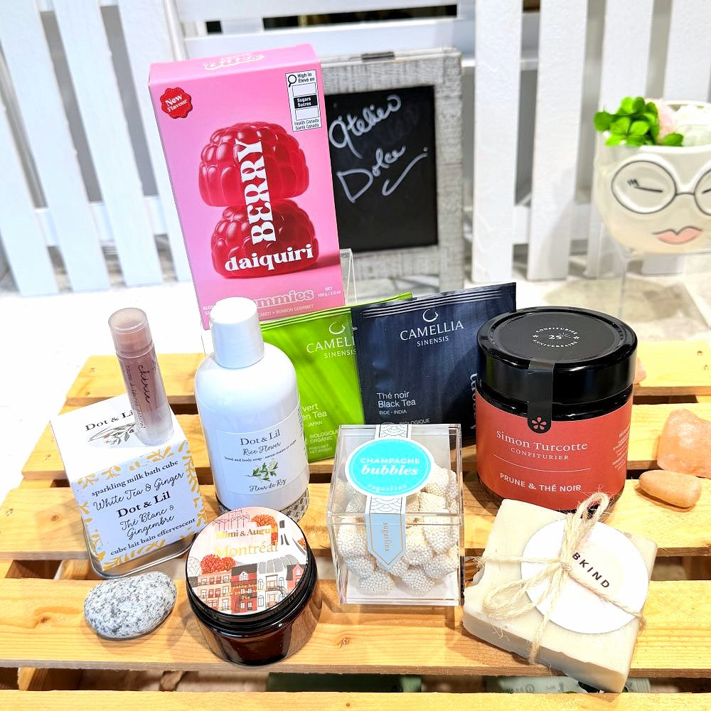 coffret cadeau pour elle French Flair avec soins, thé et gourmandises