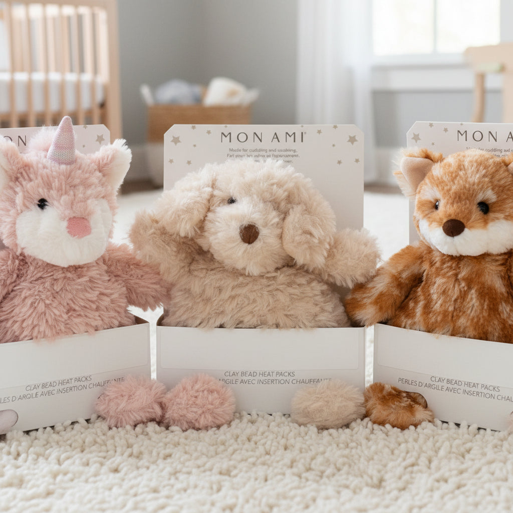 peluche MON AMI CuddleBuds avec pochette thérapeutique amovible – confort apaisant dès 5 ans